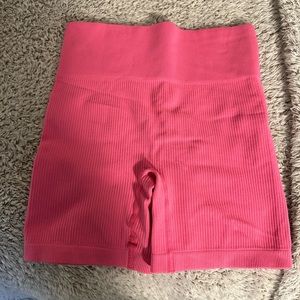 Ribbed High Waist Gym Shorts